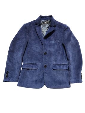 AWESOME ISAAC MIZRAHI CORDUROY BOYS BLUE BLAZER JACKET FOR GRADUATION SZ 8